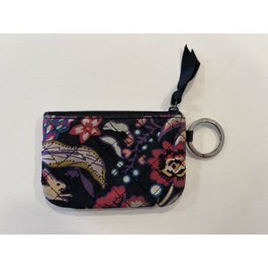 Vera Bradley Floral ID Holder Keychain Wallet w/ Ring & Wristlet Strap